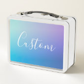 Modernes Editierbares Skriptschreiben | Farbenfroh Metall Brotdose (Rückseite)