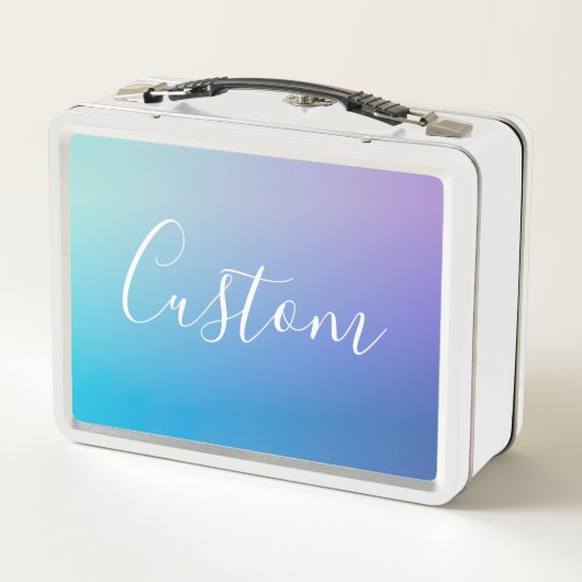 Modernes Editierbares Skriptschreiben | Farbenfroh Metall Brotdose (Rückseite)