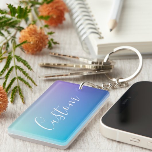 Modernes Editierbares Skriptschreiben | Farbenfroh Schlüsselanhänger (Vorderseite rechts)