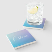 Modernes Editierbares Skriptschreiben | Farbenfroh Steinuntersetzer (Seitenansicht)