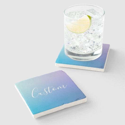 Modernes Editierbares Skriptschreiben | Farbenfroh Steinuntersetzer (Seitenansicht)