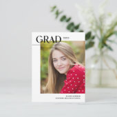 Modernes Editorial 2025 Grad 1-Foto Abschluss Postkarte (Stehend Vorderseite)