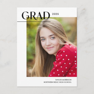 Modernes Editorial 2025 Grad 1-Foto Abschluss Postkarte