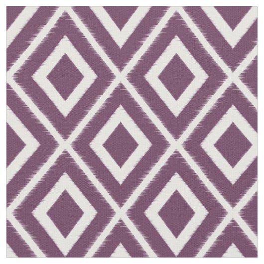 Modernes Eggplant Lila Ikat-Muster Stoff (Nahaufnahme)