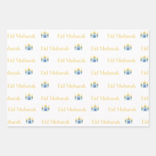 Modernes Eid Mubarak Geschenkpapier Set (Vorderseite 2)