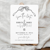 Modernes, eigenhändig gezeichnetes, BLACK-Foto Hoc Save The Date