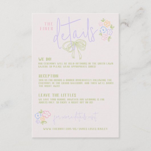 Modernes, eigenhändig gezeichnetes Bogen PASTEL Ho Begleitkarte (Vorderseite)