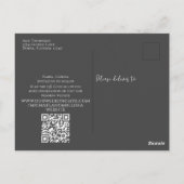 Modernes Einfach-Dusty-Rose Foto QR-Code Postkarte (Rückseite)