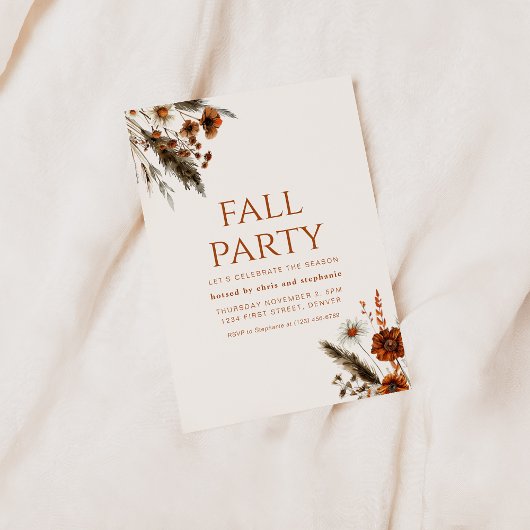 Modernes Einfach Fall Party laden ein Einladung