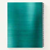 Modernes, einfach gebürstetes Metallic-Aquamarines Notizblock (Rückseite)