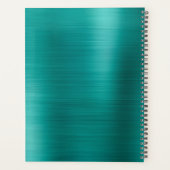 Modernes, einfach gebürstetes Metallic-Aquamarines Planer (Rückseite)