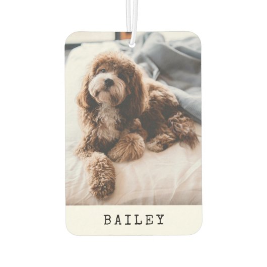 Modernes Einfach-Hund-Foto Autolufterfrischer (Rückseite)