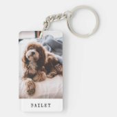 Modernes Einfach-Hund-Foto Schlüsselanhänger (Rückseite)