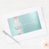 Modernes, einfach Makeup Aqua Instagra Logo Rechteckiger Aufkleber (Umschlag)