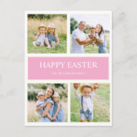 Modernes, einfach rosa Happy Easter 4 Familienhote