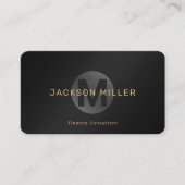 Modernes Einfach-Schwarz-Gold-Monogramm Beruflich Visitenkarte (Vorderseite)