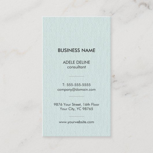 Modernes, einfach strukturiertes, blass blauer Ber Visitenkarte (Vorderseite)