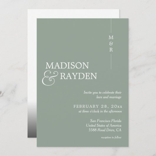 Modernes Einfach-Tongramm-Foto Einladung (Vorne/Hinten)