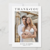 Modernes, einfaches 2 Foto Dankeskarte (Vorderseite)
