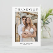 Modernes, einfaches 2 Foto Dankeskarte (Stehend Vorderseite)