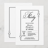 Modernes, einfaches 30. Geburtstags-Party Einladung (Vorne/Hinten)