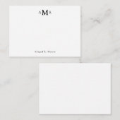 Modernes, einfaches 3 Monogramm erstes Geschäft Mitteilungskarte (Vorne/Hinten)