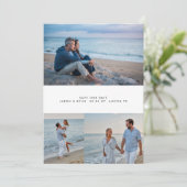 modernes einfaches 4-Collage-Foto Save The Date (Stehend Vorderseite)