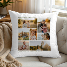 Modernes, einfaches 7-Foto Collage Familiengeschen Kissen