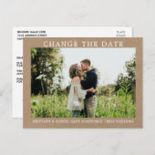 Modernes Einfaches Ändern des Datums Foto Kraft Postkarte (Vorne/Hinten)
