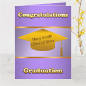 Modernes Einfaches Anpassen von Gold Lila Karte (Gelbe Blume)