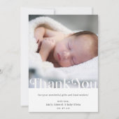 Modernes einfaches Baby-Dusche-Foto Dankeskarte (Vorderseite)