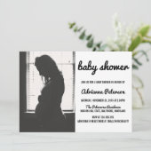 Modernes, einfaches Baby-Dusche-Foto Einladung (Stehend Vorderseite)