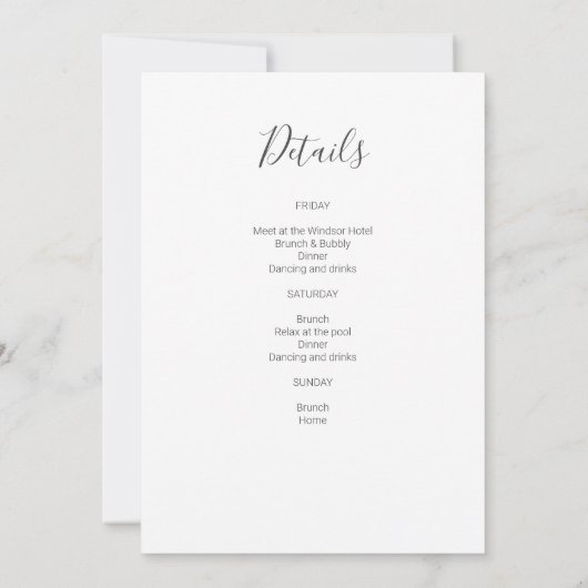 Modernes einfaches Bachelorette Weekend Einladung (Rückseite)