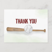 Modernes einfaches Baseball Vielen Dank Watercolor Postkarte (Vorderseite)