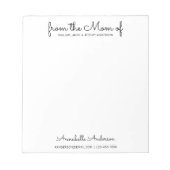 Modernes einfaches Basisskript aus der Mama Mutter Notizblock (Vorderseite)