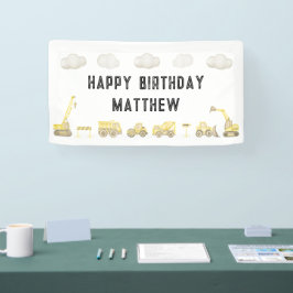 Modernes einfaches Bauwesen Erster Geburtstag Will Banner