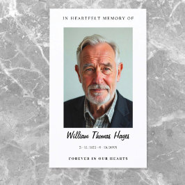 Modernes & einfaches Beerdigungsgebet-Foto Visitenkarte