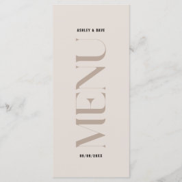 Modernes einfaches Beige Edge Wedding Menu Menükarte