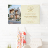 Modernes einfaches Beige Geschäft-Logo Professione Banner (Insitu)