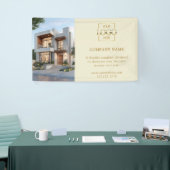 Modernes einfaches Beige Geschäft-Logo Professione Banner (Messeveranstaltung)