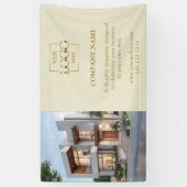 Modernes einfaches Beige Geschäft-Logo Professione Banner (Vertikal)