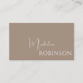 Modernes, einfaches Beruflich Brown Visitenkarte (Vorderseite)