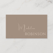 Modernes, einfaches Beruflich Brown Visitenkarte (Vorderseite)