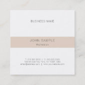 Modernes Einfaches Beruflich Elegantes Mit Monogra Quadratische Visitenkarte (Rückseite)