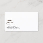 Modernes, einfaches Beruflich Singer Schauspieler  Visitenkarte (Rückseite)