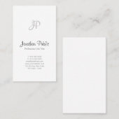 Modernes einfaches berufliches elegantes weißes visitenkarte (Vorne/Hinten)