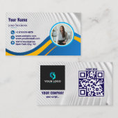 Modernes, einfaches Berufliches QR-Foto Visitenkarte (Vorne/Hinten)