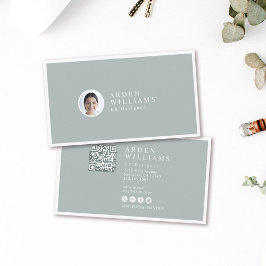 Modernes, einfaches Berufliches QR-Foto Visitenkarte