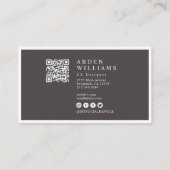 Modernes, einfaches Berufliches QR-Foto Visitenkarte (Rückseite)