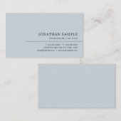 Modernes, einfaches Berufliches Silber Visitenkarte (Vorne/Hinten)